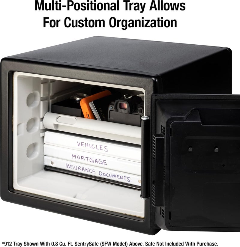 SentrySafe Shelf Insert for SFW082 and SFW123 Fireproof and Waterproof Safes, Multi-Positional White Safe Tray Accessory for 0.8 and 1.2 Cubic Feet Safes, 912 - Image 3